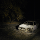 A photo shows a destroyed car from the Zogg fire, in Igo on September 27, 2020